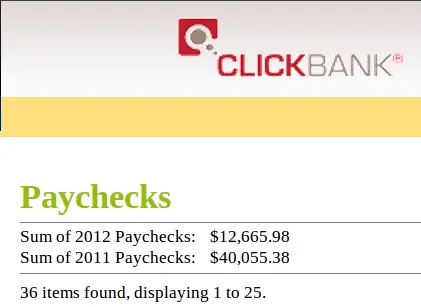 أرباح سيمو لايف من ClickBank لسنتي 2011 و 2012 — 40055 دولار و 12665 دولار